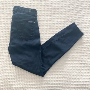 7 for all mankind the mid rise cropped skinny jeans dark wash size 26